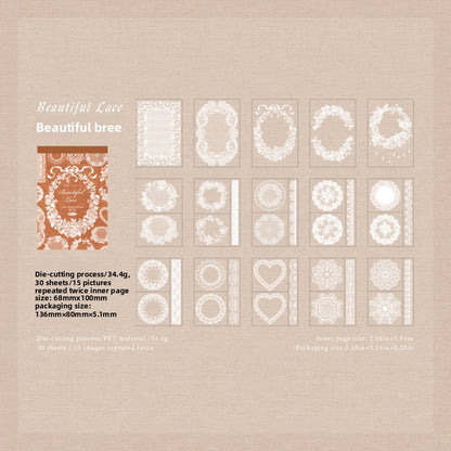 Block stickers pet encaje-30 pzas