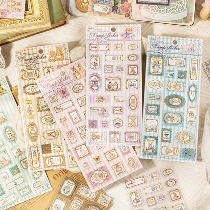 Stickers estampillas con relieve y foil