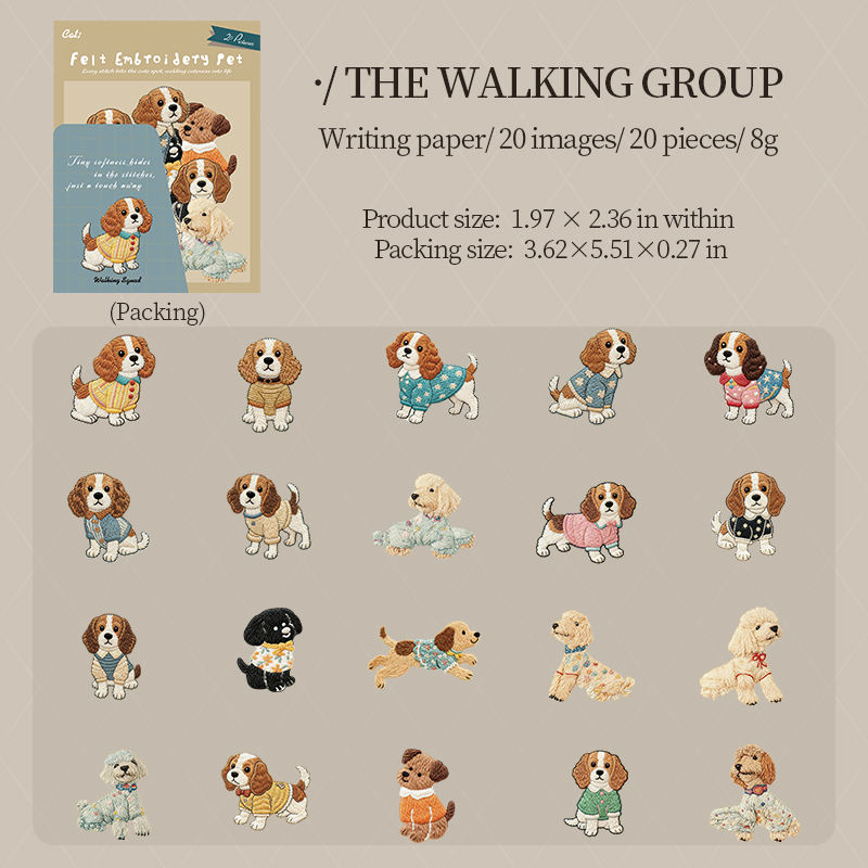 Stickers felt embroidery-20 pzas