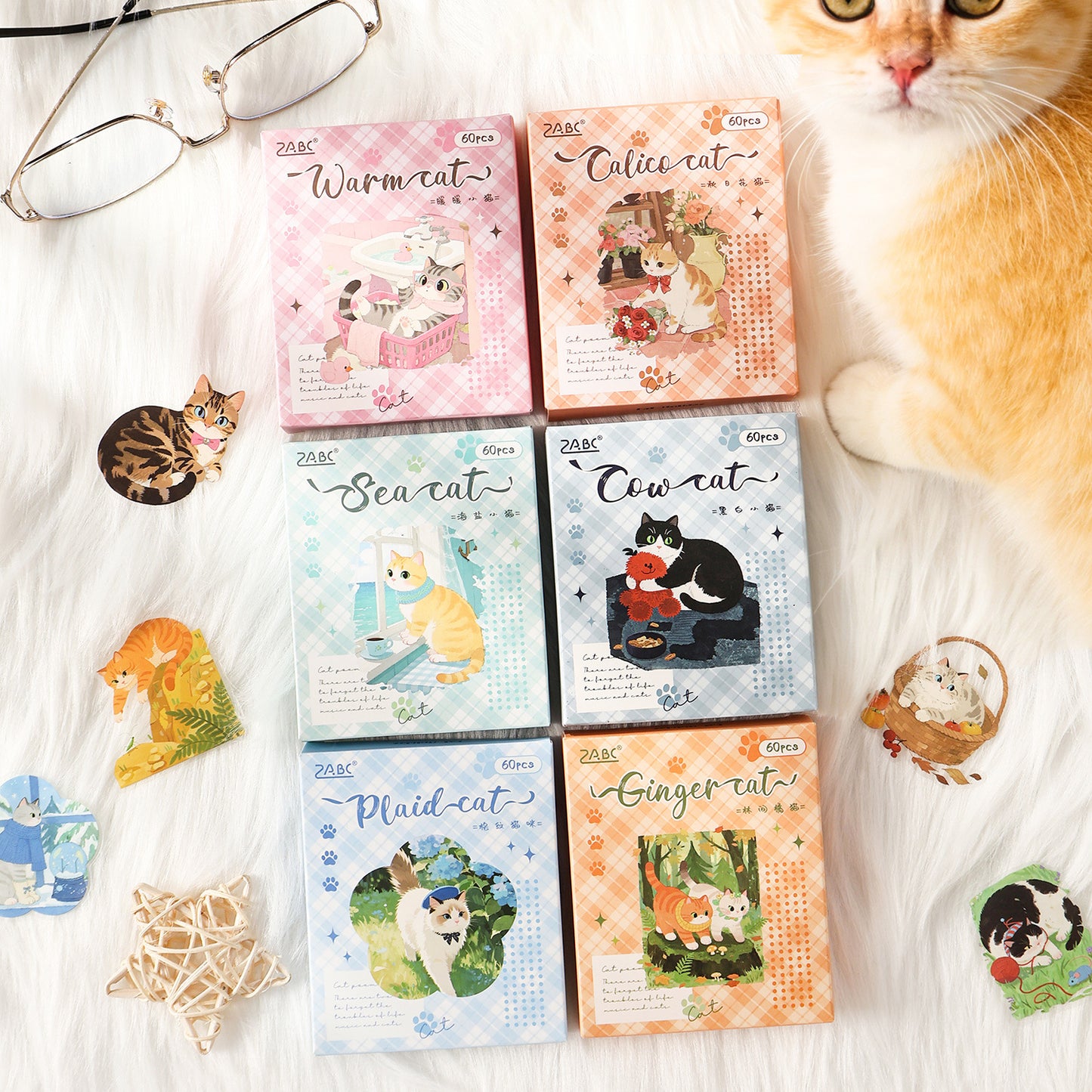 Caja de stickers kitty XL-60 pzas