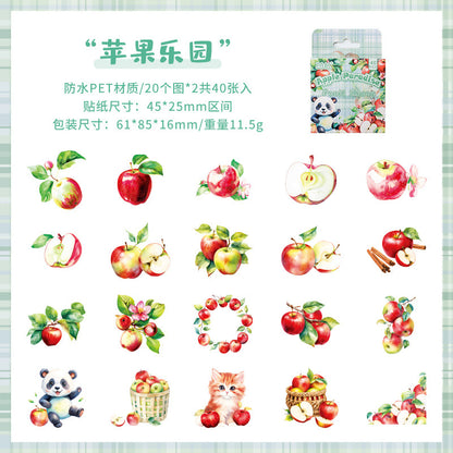 Caja stickers pet  fruit diary-40 pzas