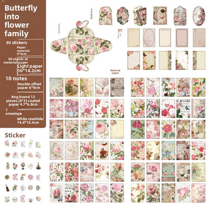 Papel vintage retro material pack-113 pzas
