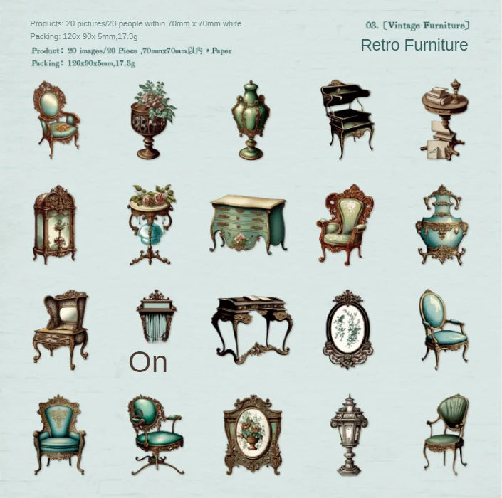 Stickers en cartonaje classical private-20 pzas
