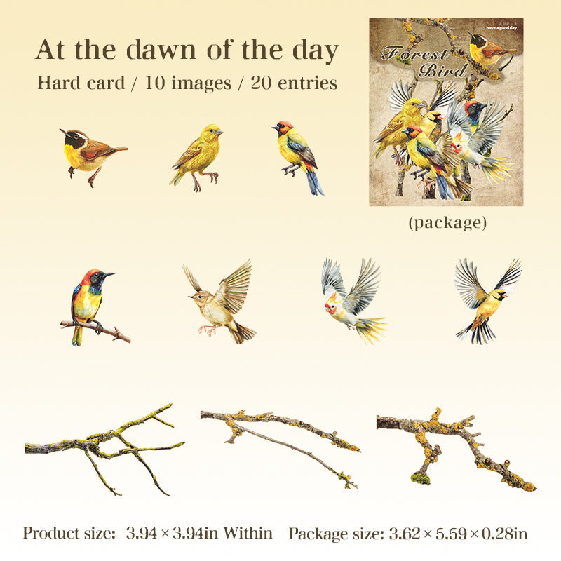 Stickers forest bird-20 pzas