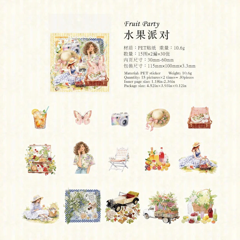 Stickers picnic-30 pzas