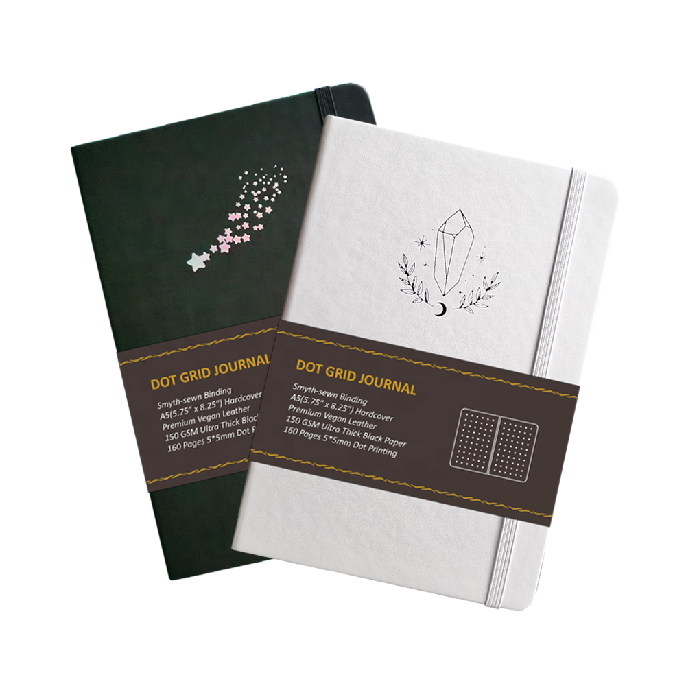 Bullet journal hojas negras con puntos