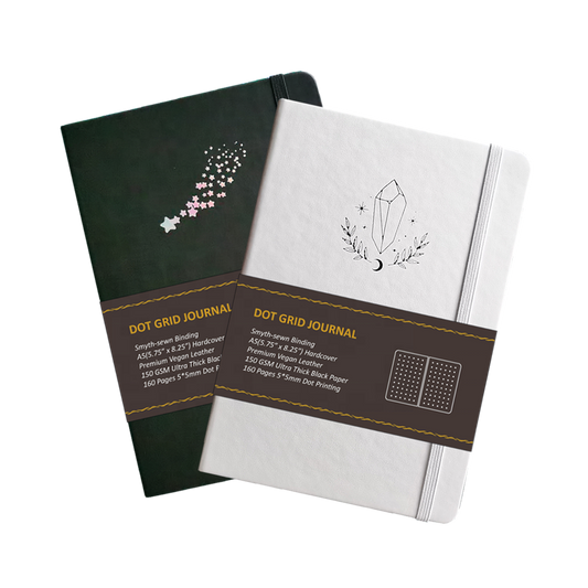 Bullet journal hojas negras con puntos