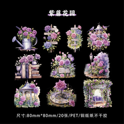 Stickers florales rose manor-20 pzas