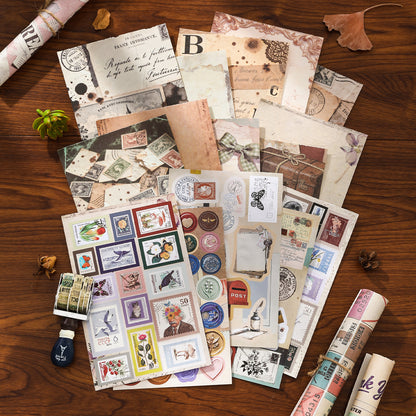 Block de stickers y papeles-15 hojas