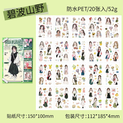 Librito de stickers personajes  asiaticos-20 hojas