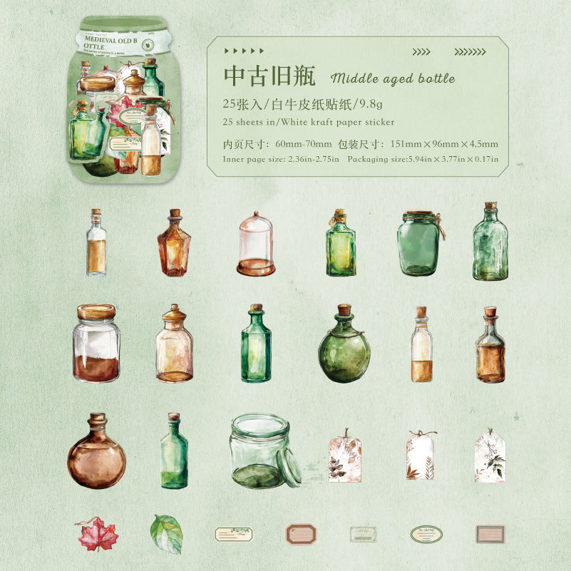 Stickers botellitas-25 pzas