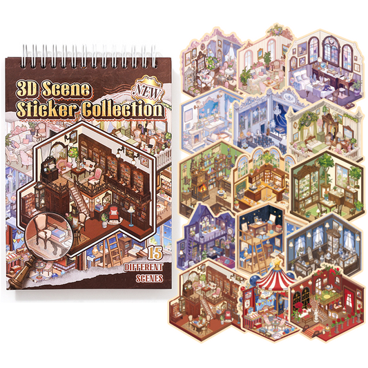 Libro de 15 escenarios vintage 3D
