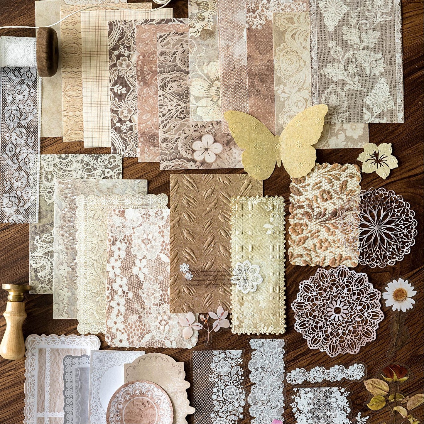 Set de papeleria vintage relief-37 pzas