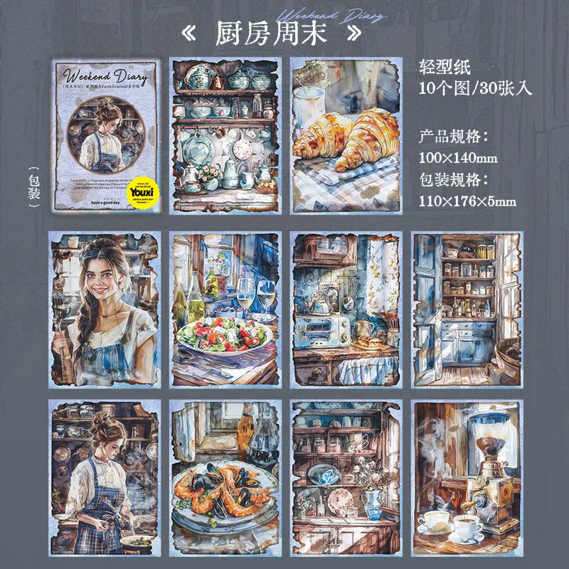 Papel weekend diary-30 pzas