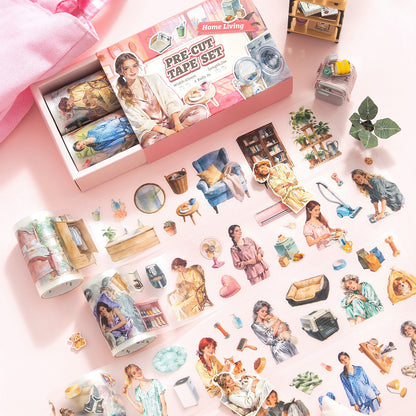 Set de washi pre-cut home y oficina-4 pzas