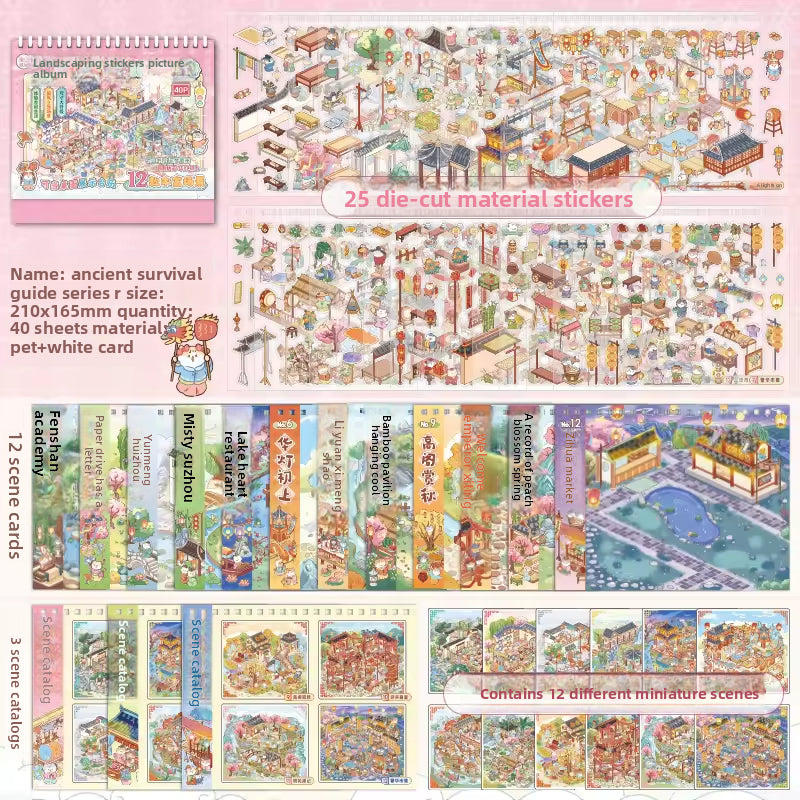 Libro rosa de escenario A5 3D-12 escenarios