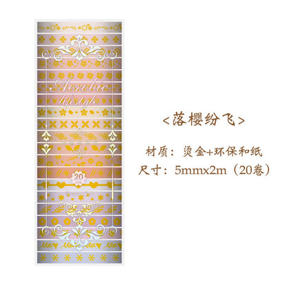 Washitape thin con foil-20 pzas