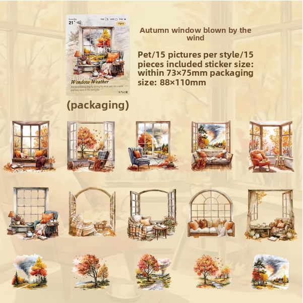 Stickers windows weather-15 pzas