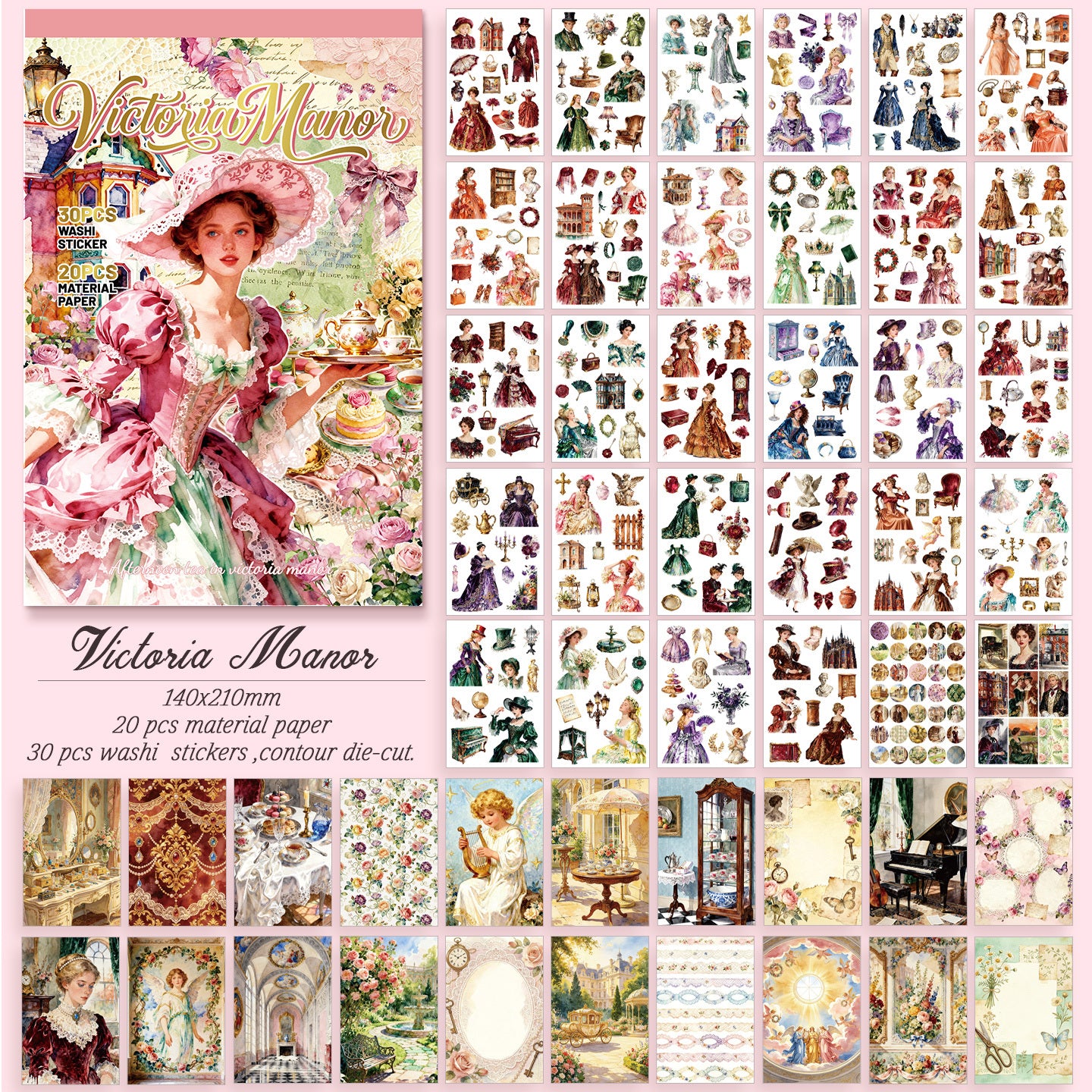 Block de stickers Victoria manor-50 hojas