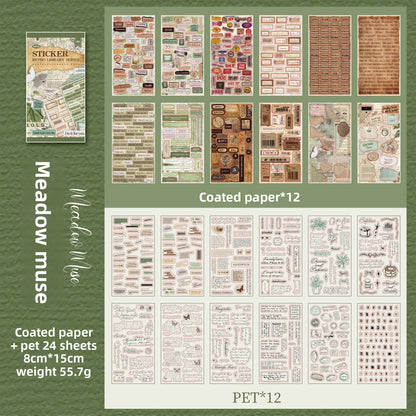Block de stickers retro librery-24 pzas