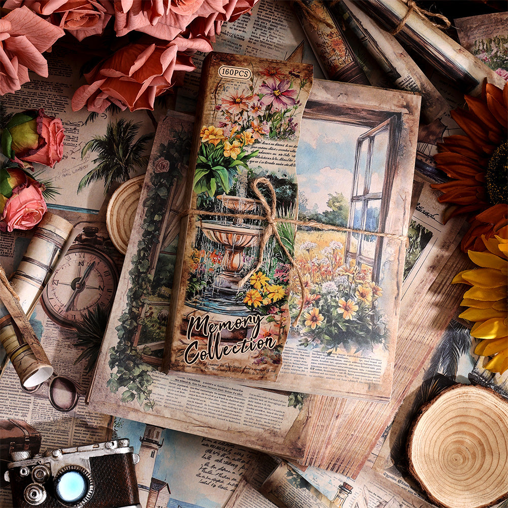 Set de papeles A5 jardines vintage-160 pzas