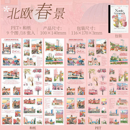 Libro de stickers Nordic seasons-18 hojas