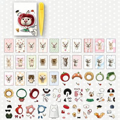 Mini librito cute cat dress up-50 pzas