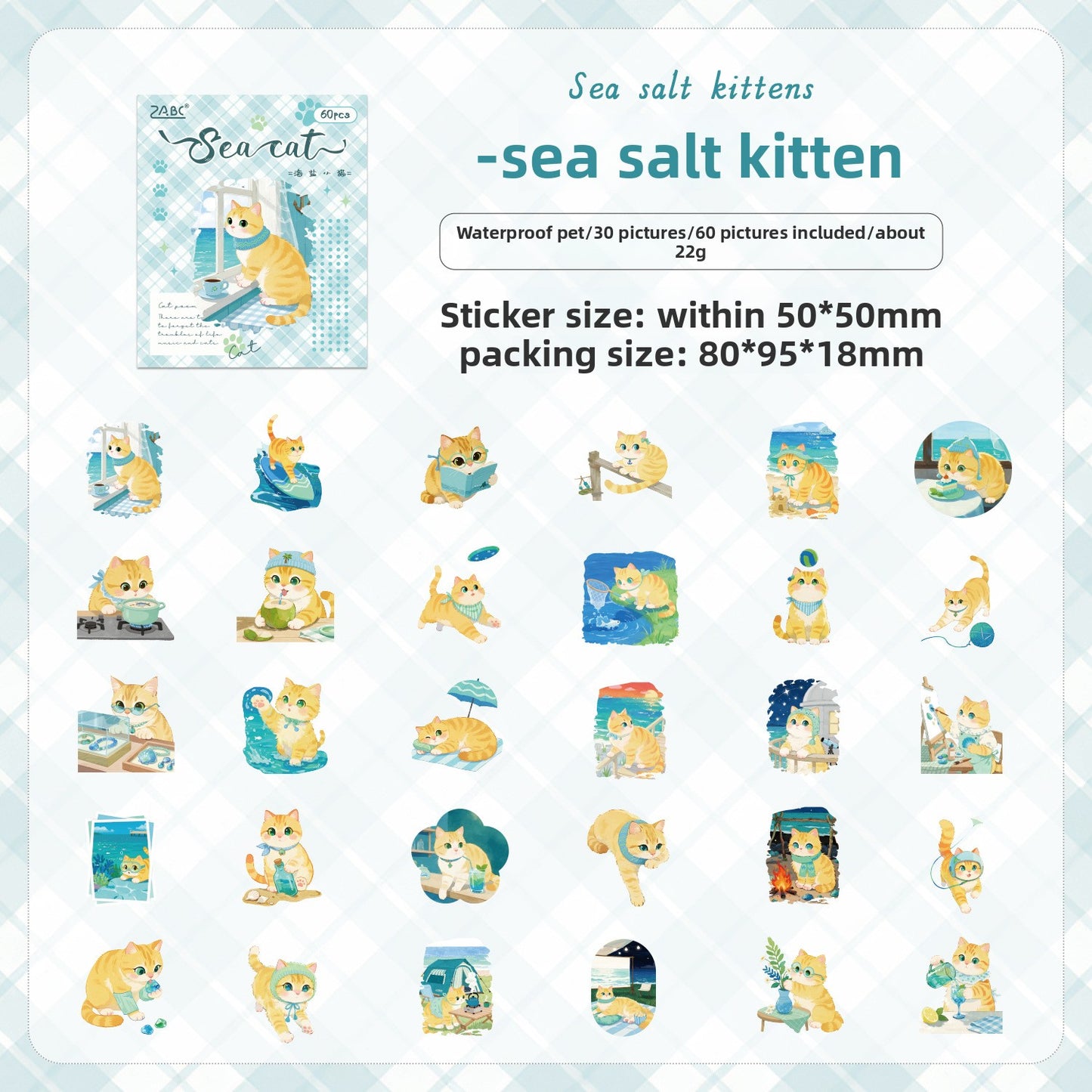 Caja de stickers kitty XL-60 pzas
