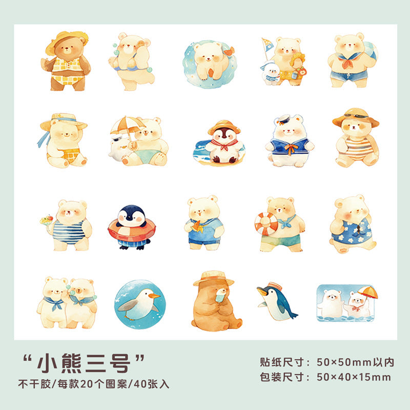 Cajita de stickers animales sweet-40 pzas