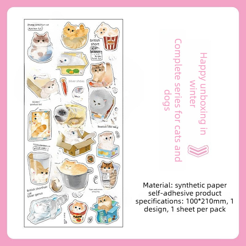 Stickers deco cat dog-1 plancha