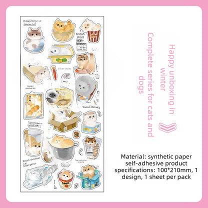 Stickers deco cat dog-1 plancha