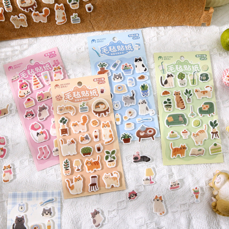 Stickers gato tipo fieltro-1 pza