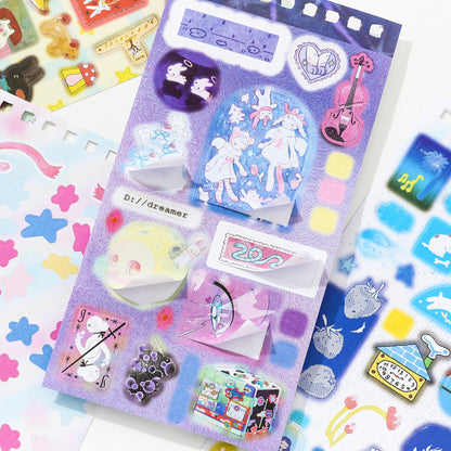 Block de stickers aestetic-20 hojas