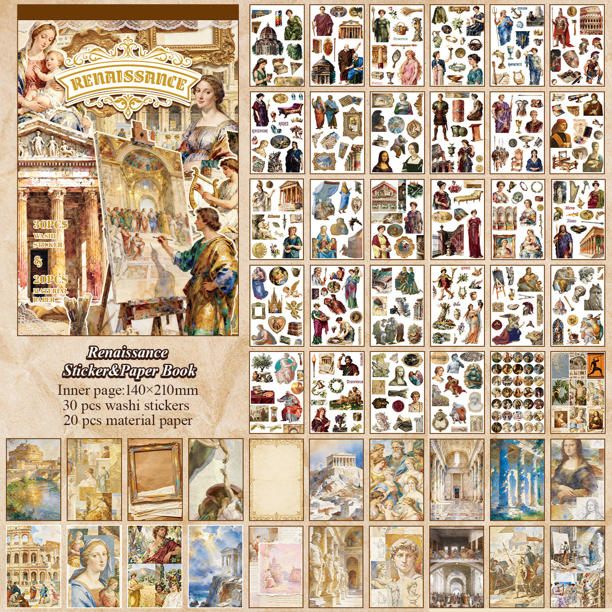 Block de stickers Renaissance-50 hojas
