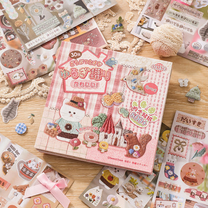 Librito de stickers estilo japones embroidery-30 hojas