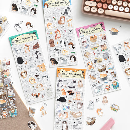 Stickers deco cat dog-1 plancha