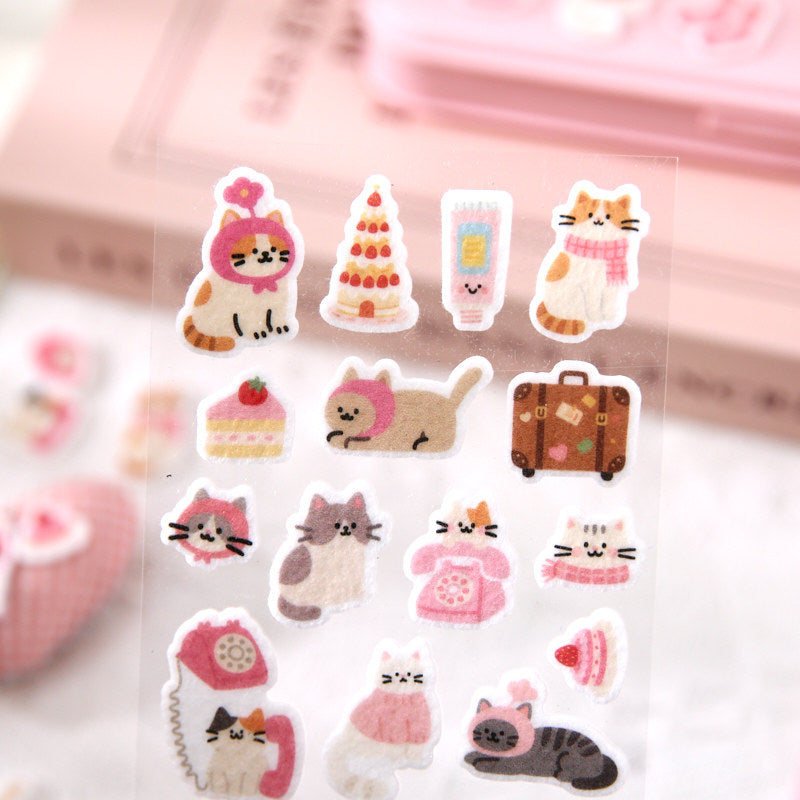 Stickers gato tipo fieltro-1 pza