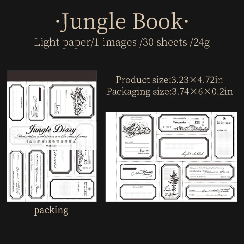 Notepads vintage precortados-30 hojas