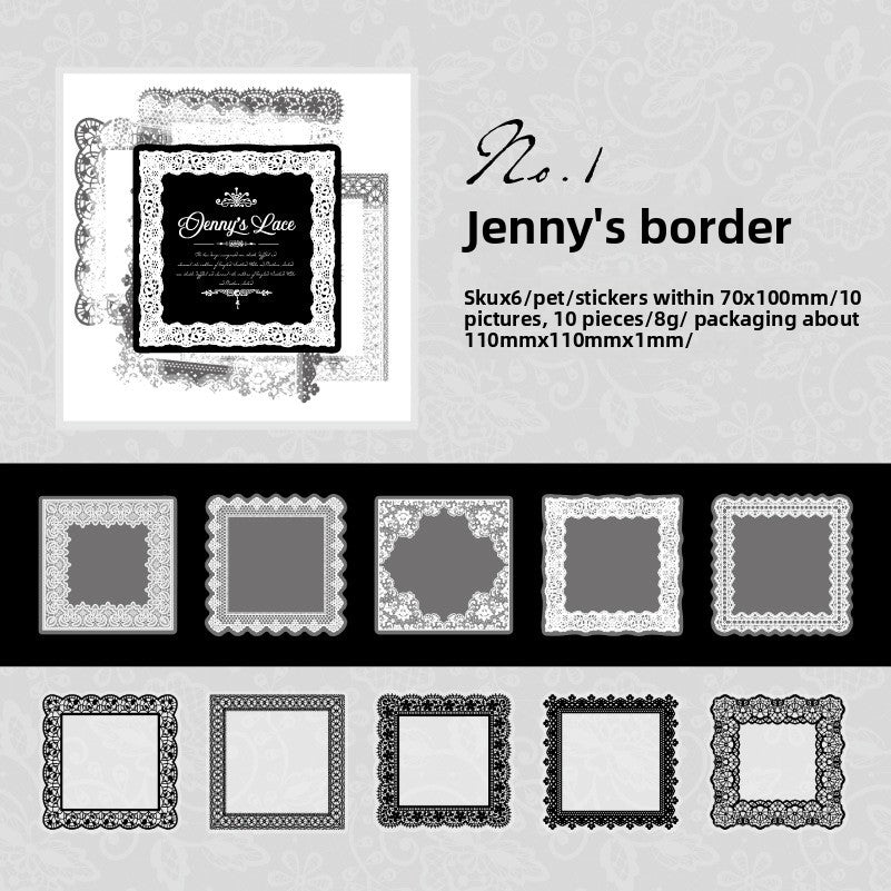 Stickers Jenny's lace-10 pzas