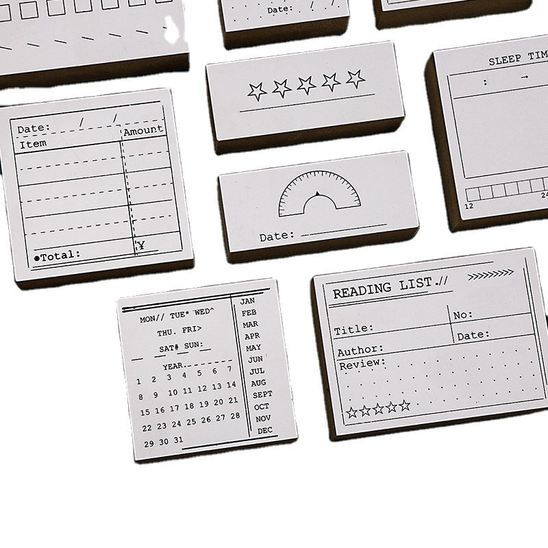 Set de sellos de madera para planner
