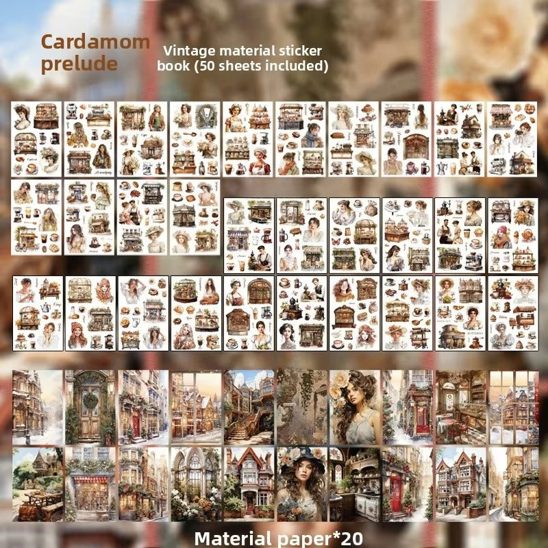 Block de stickers vintage anillado-50 hojas