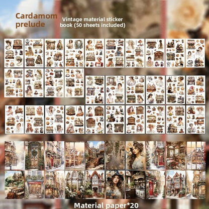 Block de stickers vintage anillado-50 hojas