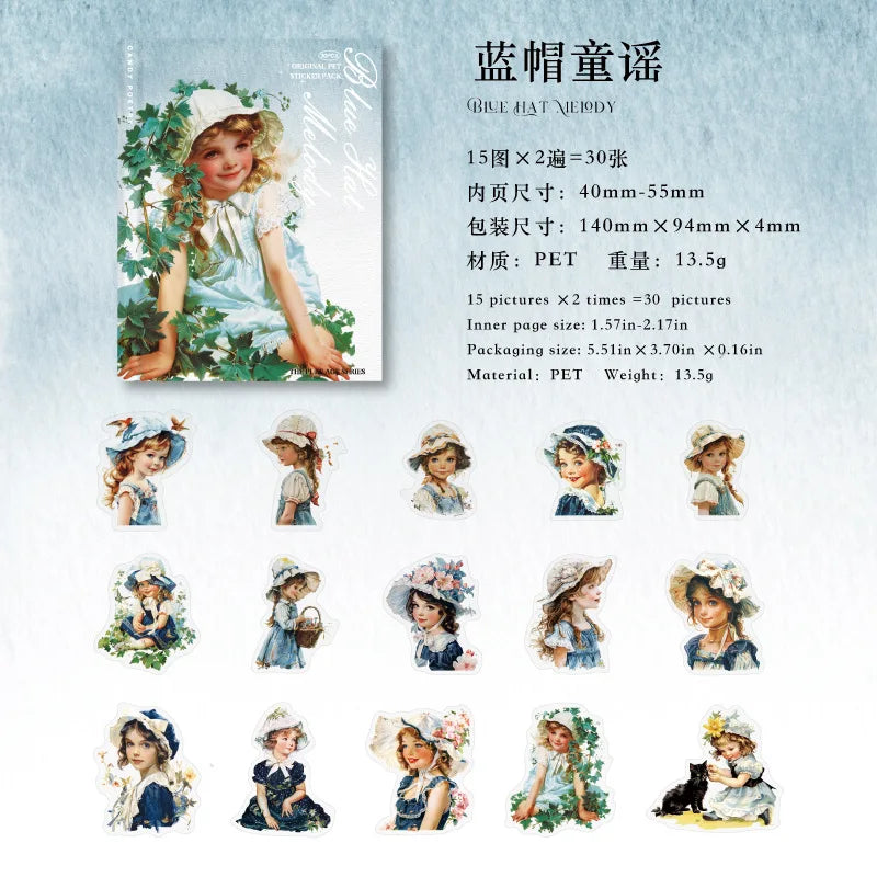 Stickers children vintage-30 pzas