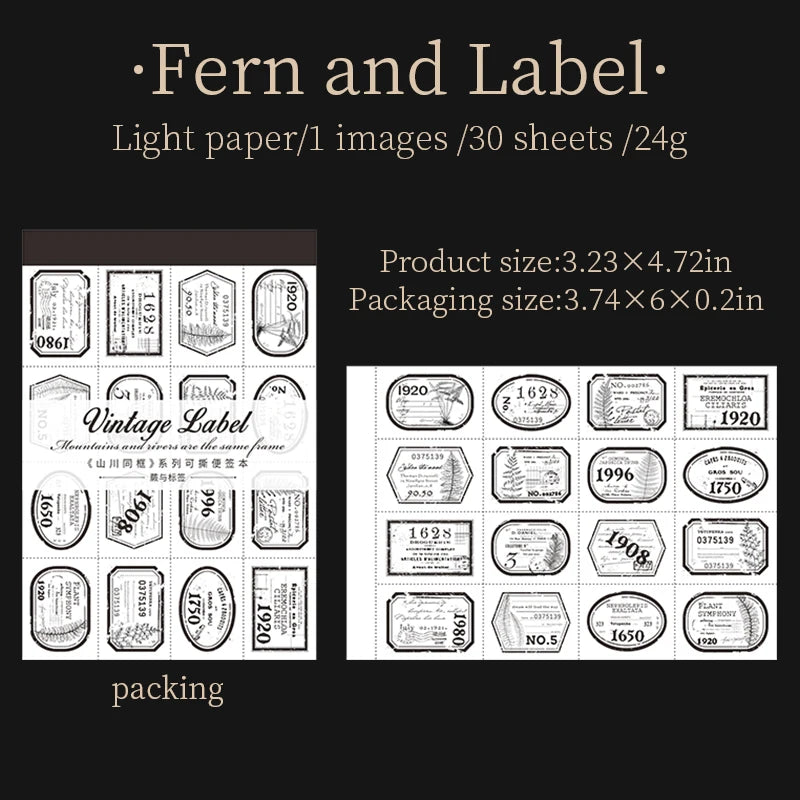 Notepads vintage precortados-30 hojas