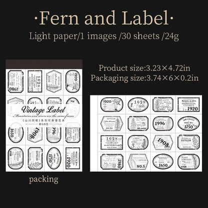 Notepads vintage precortados-30 hojas