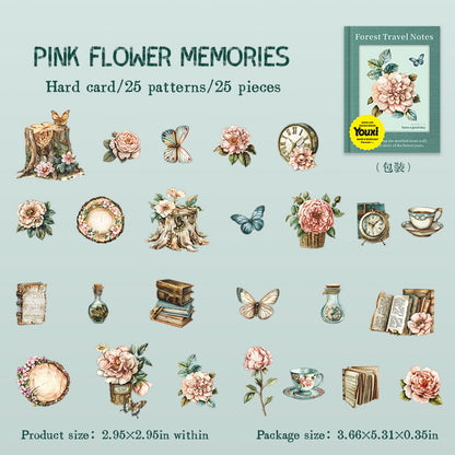 Stickers forest travel notes-25 pzas