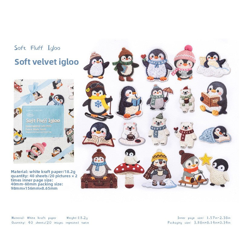 Stickers cute animals bordados-40 pzas