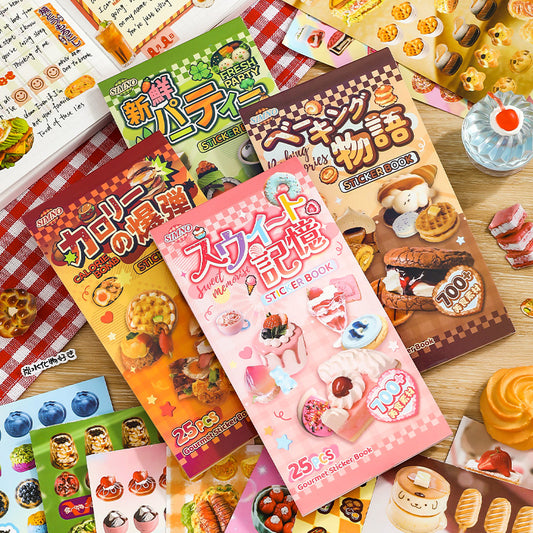 Block librito stickers japones comidad-25 hojas