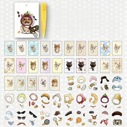 Mini librito cute cat dress up-50 pzas