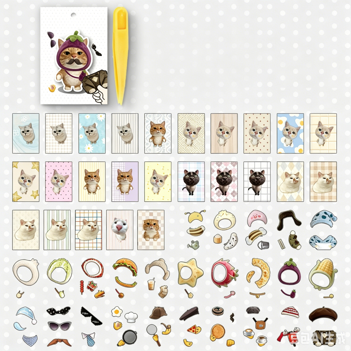 Mini libritos de estickers cat dress-50 pzas